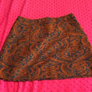 Hollister Orange and Black Mini Skirt